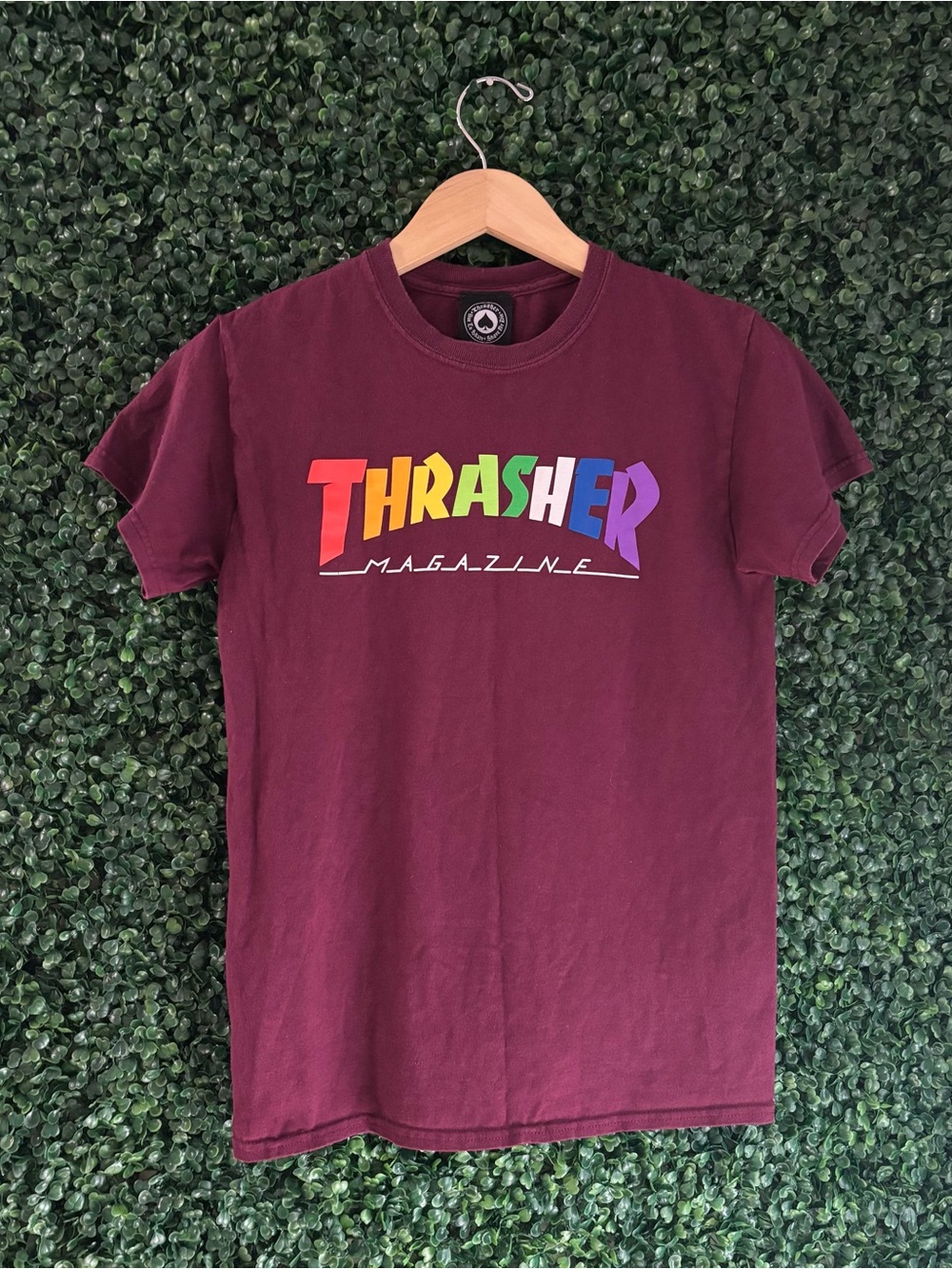 Y2K Retro Sz S Thrasher Rainbow Plum Skater Shirt